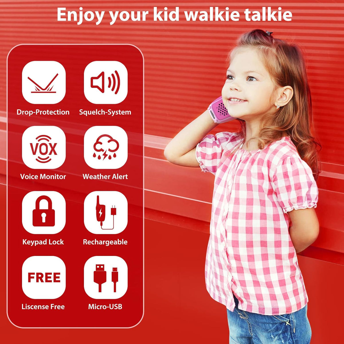 4 Pack Rechargeable Walkie Talkie Handheld Radio R2488