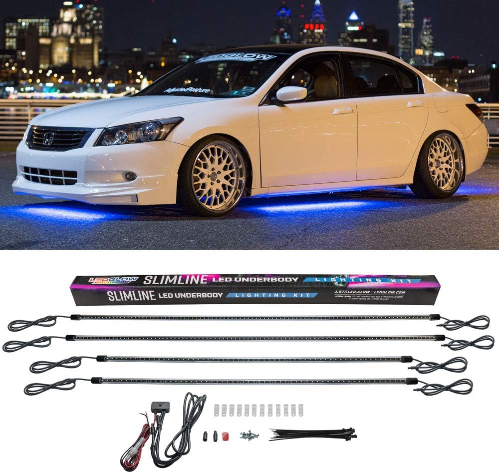 Blue Slimline LED Underbody Lighting Kit for Cars F20393