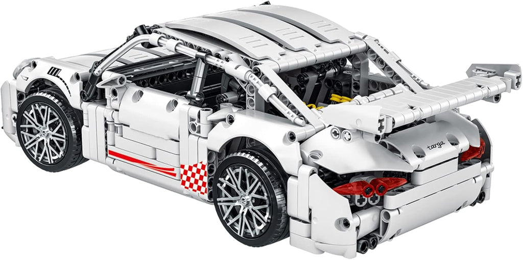 White GT3 Racing Car MOC Building Blocks Construction Toy, 1:14 Scale Sports Car Model, 1268 Pcs, Pack of 2 C262