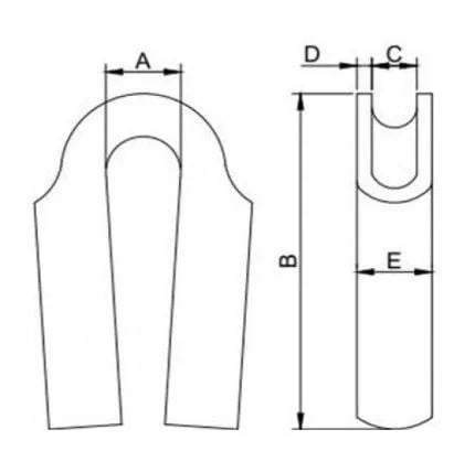 Wire Rope Tube Thimble 316 Stainless Steel 14mm 50-Pack I920