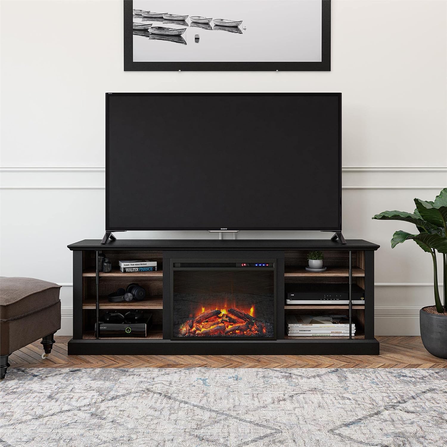 Black Fireplace Stand for TVs up to 70" C883533