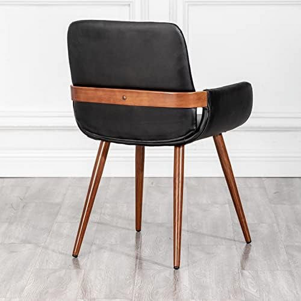 Mid Century Modern Dining Chairs Set of 2 Fabric Chair Bentwood Frame with Armrest Upholstered Seat Metal Legs K610732