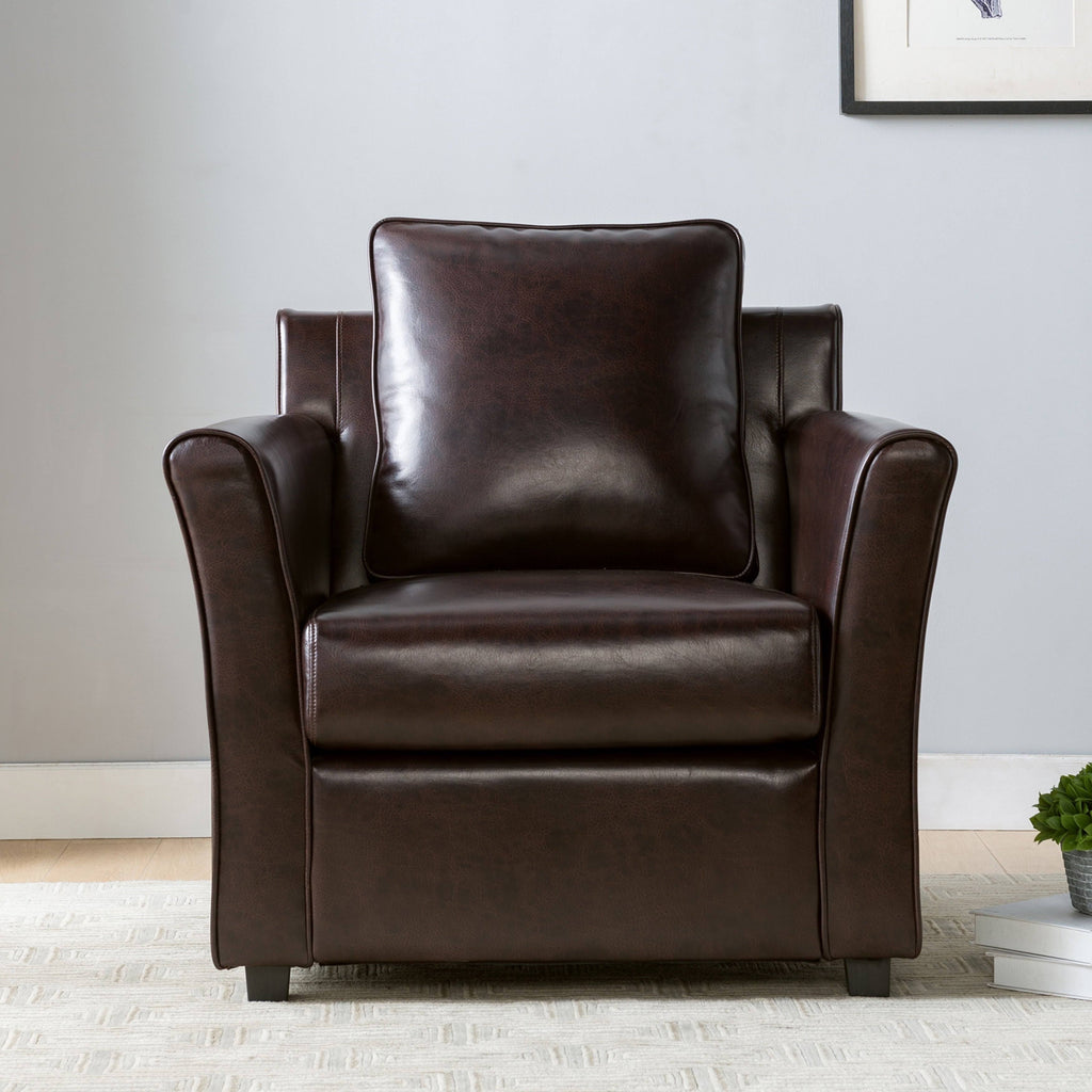 Grey Faux Leather Club Chair H3904