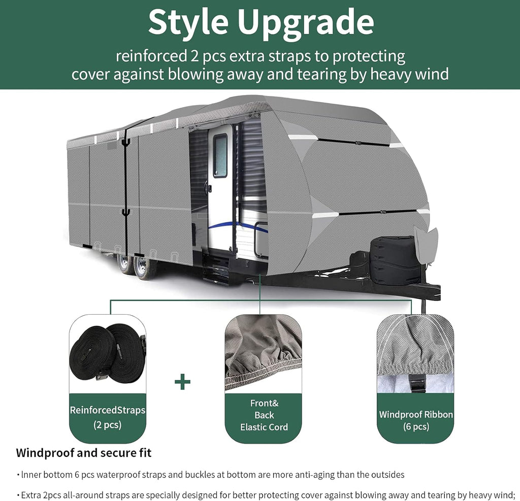 24ft Waterproof 6 Layers RV Travel Trailer Cover with Tongue Jack Cover M766544