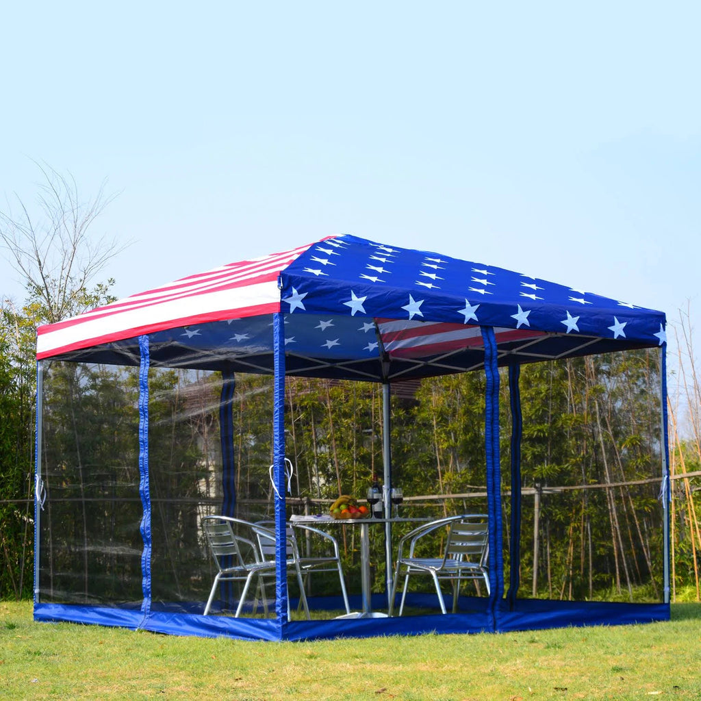 10 x 10 Pop-Up Canopy Tent with Mesh Walls Q9889