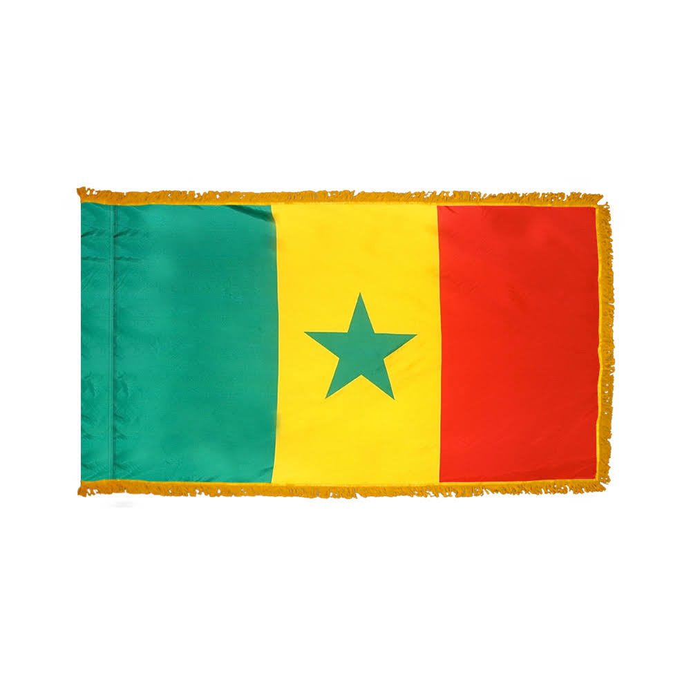 4ft. x 6ft. Senegal Flag with Side Pole Sleeve and Fringe F523973