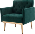 Square Velvet Accent Chair with Golden Metal Legs G22758