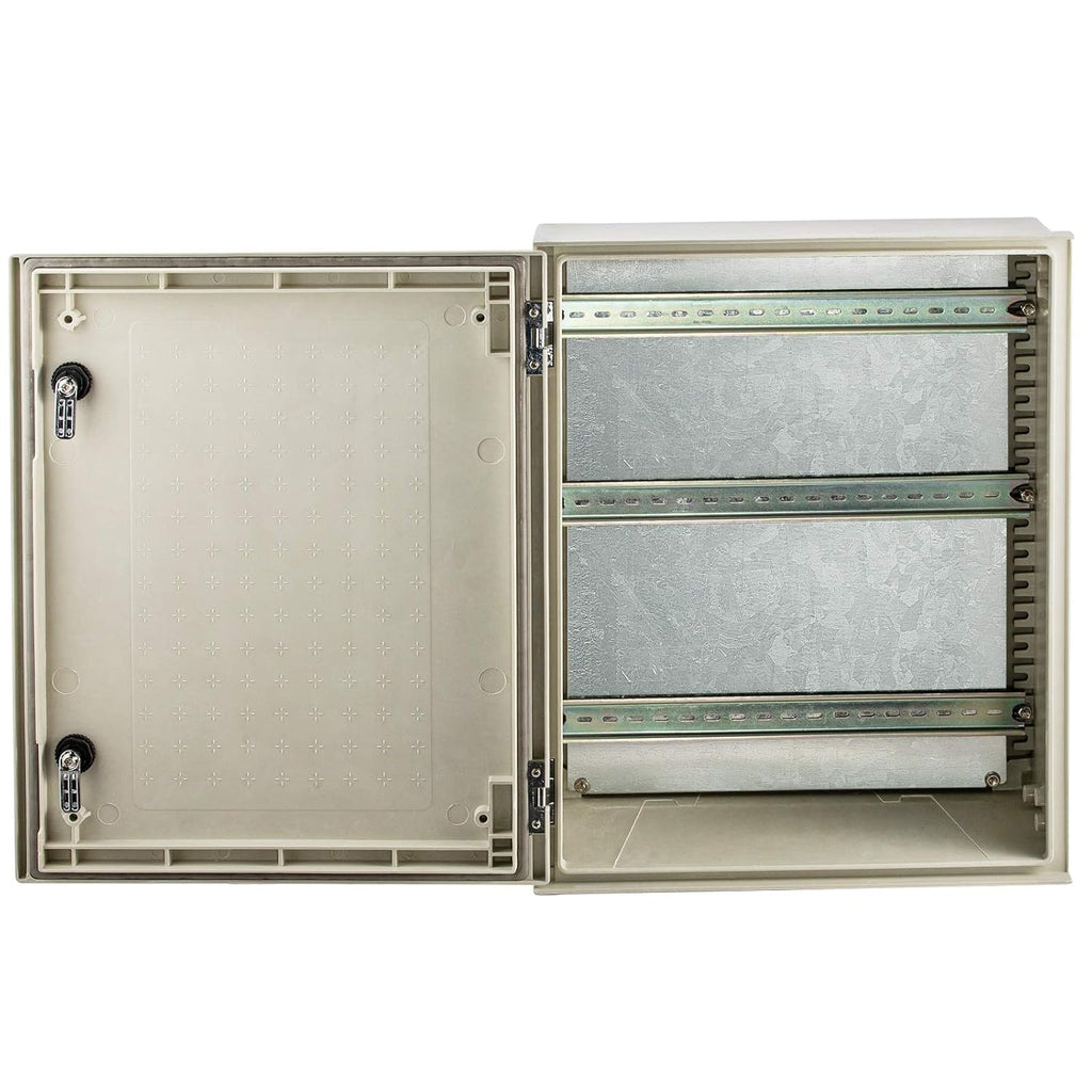 NEMA 4X Fiberglass Steel Electrical Box, 20 x 16 x 8 inches, IP66 Waterproof Hinged Junction Box M7382