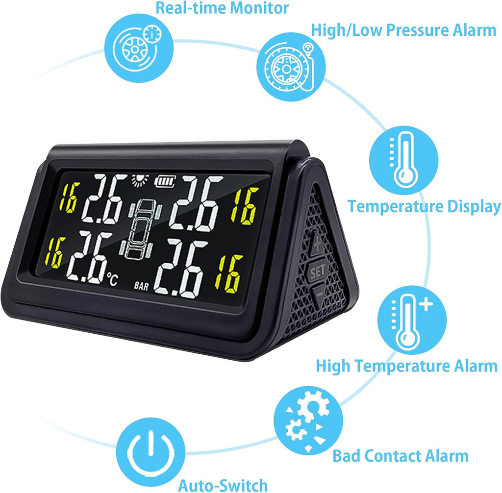 Tire Pressure Monitoring System with 4 IP67 Waterproof External Sensors W8336