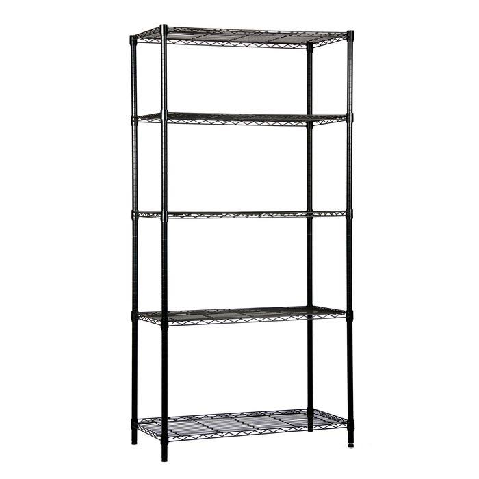 Black Wire Shelving 5-Shelf Unit R9226
