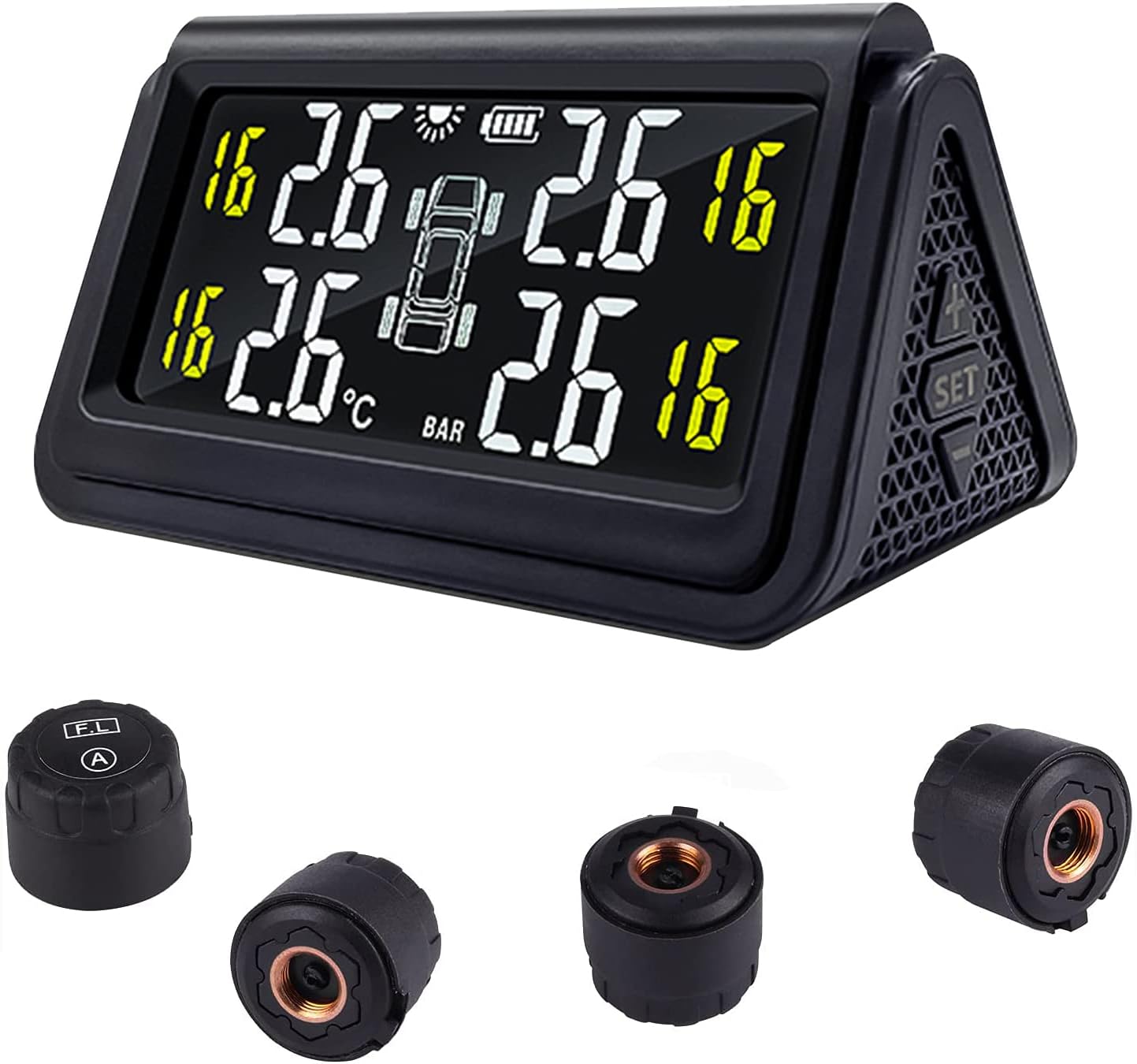 Tire Pressure Monitoring System with 4 IP67 Waterproof External Sensors W8336