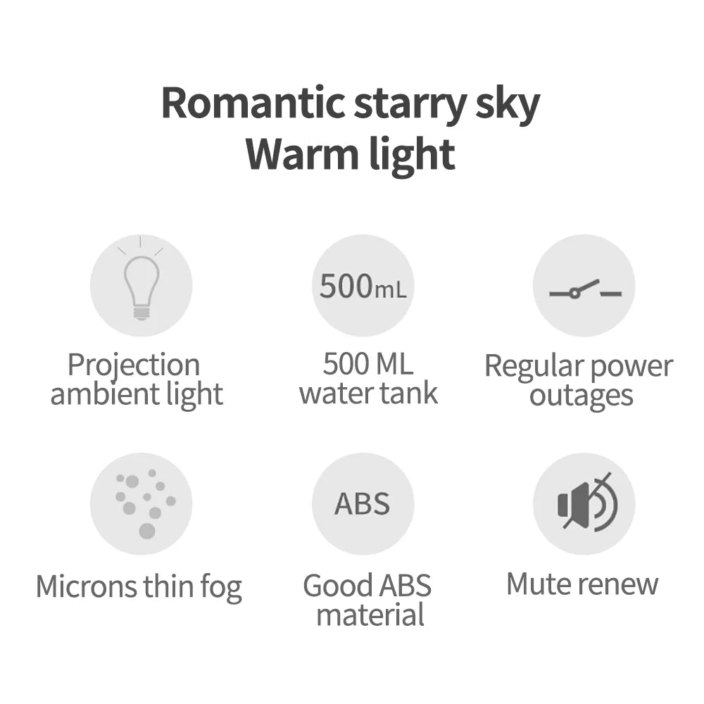 500ml USB Mini Air Humidifier With Night Light F4076