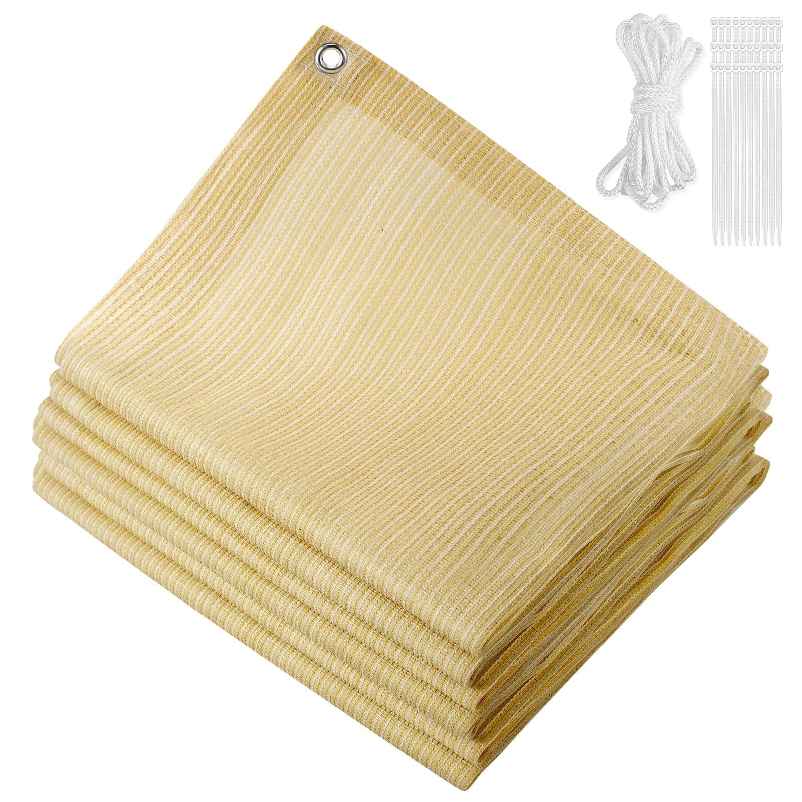 Beige 8x12ft Sunblock Shade Cloth J2516