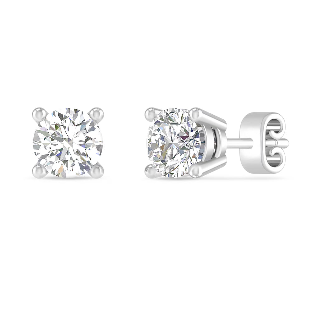 14kt White Gold Lab Grown Diamond Solitaire Stud Earrings D360854