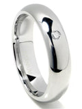 Titanium 6mm Solitaire Diamond High Polish Dome Comfort Fit Mens Wedding Band Ring Sz 10.0 F344760