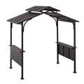 Brown Steel 2-Tier Grill Gazebo Hardtop Z94613