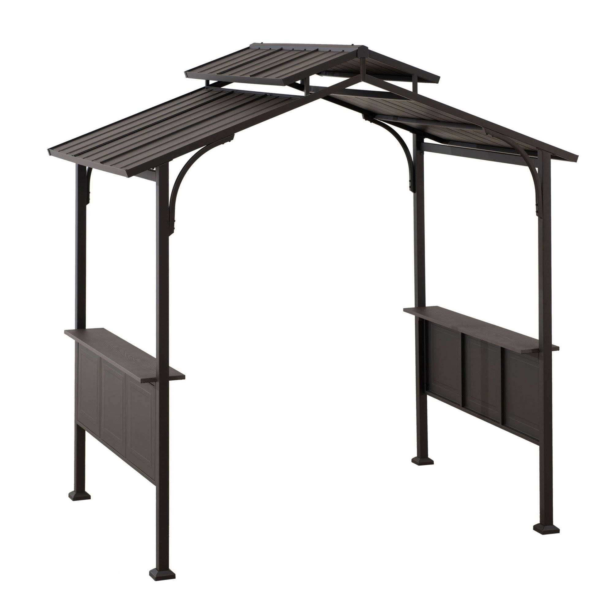 Brown Steel 2-Tier Grill Gazebo Hardtop Z94613