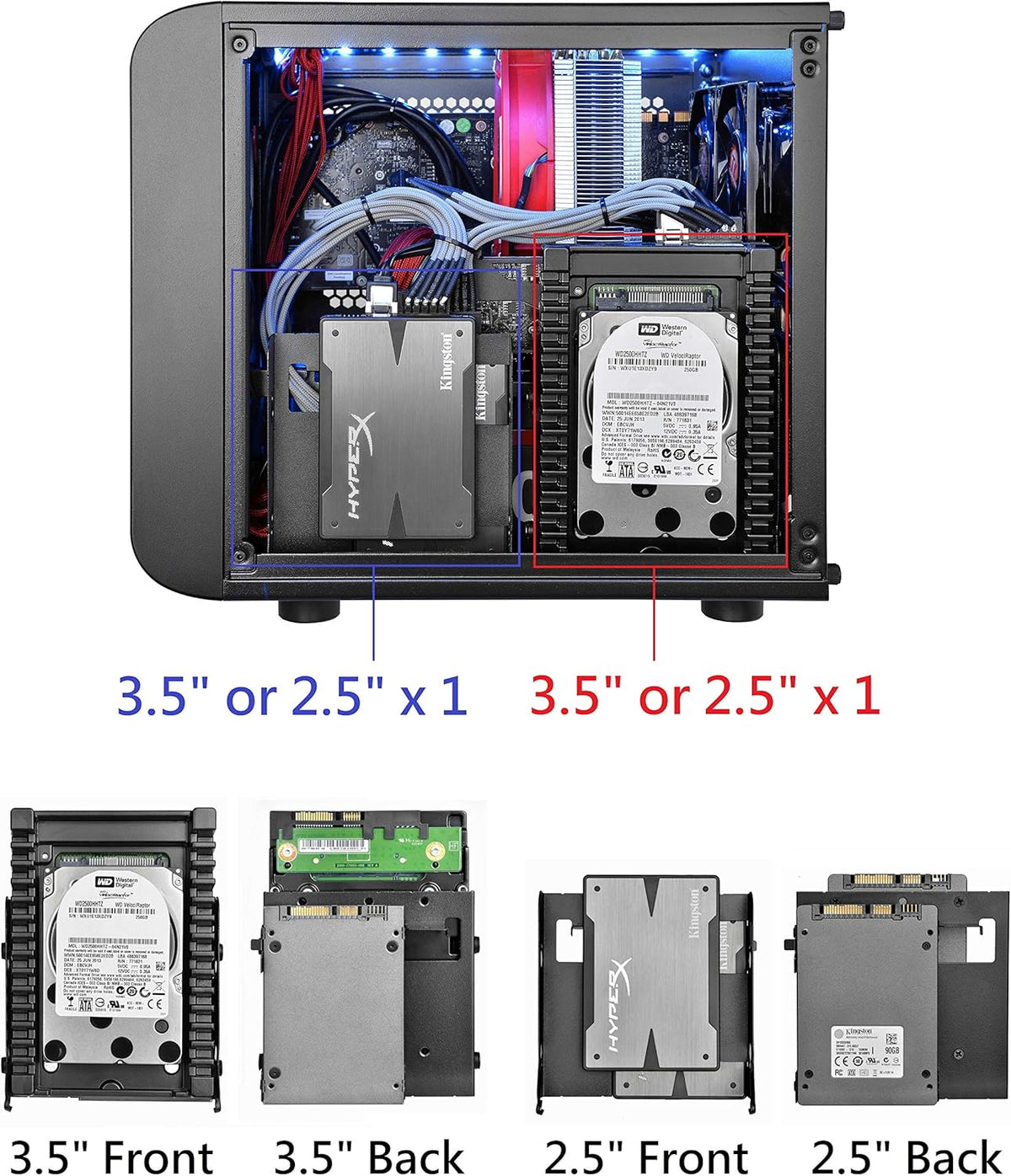 Black Mini ITX Cube Computer Case Q258525