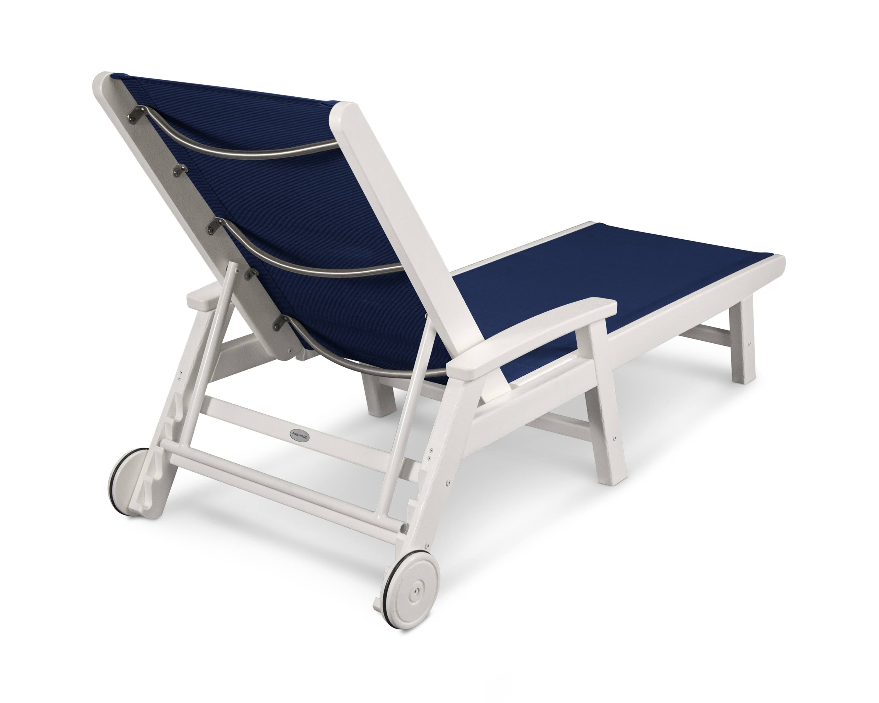 Coastal White and Navy Blue Sling Chaise D86804