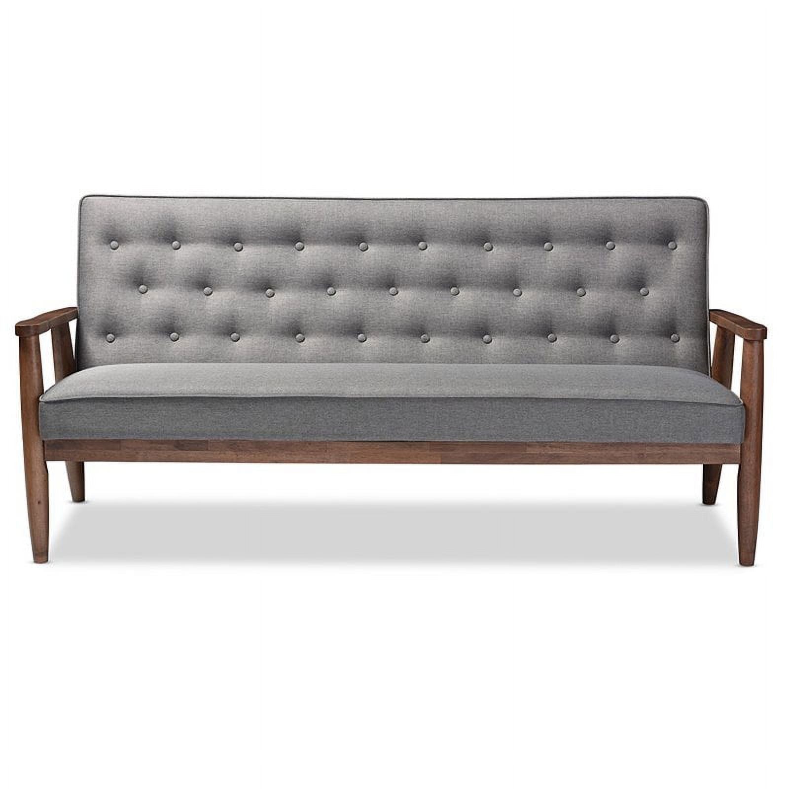 Gray Tufted Sofa Set with Loveseat B1169