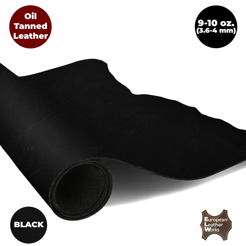 Charcoal Black 9-10 oz Full Grain Cowhide Leather K586