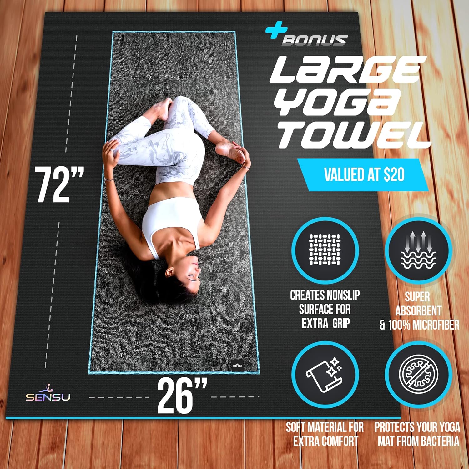 Large 7’ x 5’ x 9mm Non- Slip Yoga Mat R874