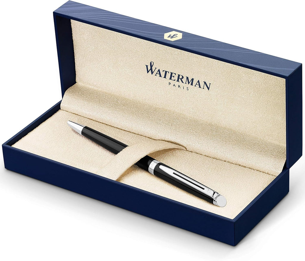 Stainless Steel Ballpoint Pen with Chrome Trim, Medium Point, Blue Ink Cartridge, Pack of 2 E94748