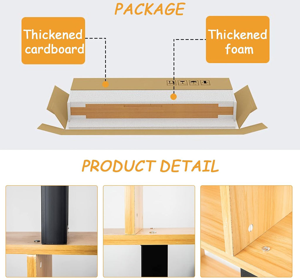 3-Tier Ladder Bookshelf with Storage Organizer, Walnut E880
