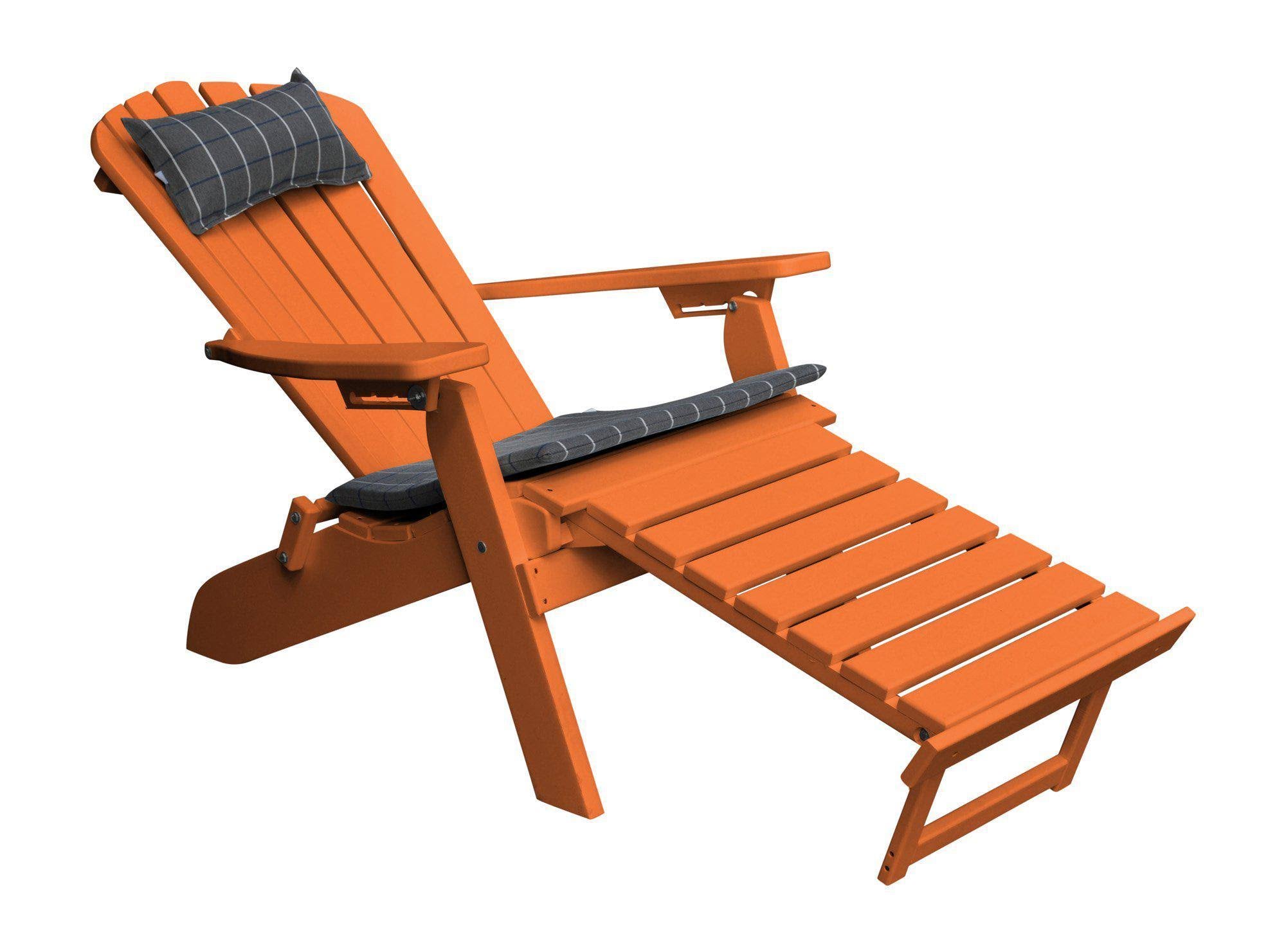 Orange Folding Adirondack Chair with Ottoman A7618