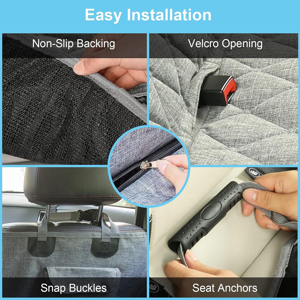 Gray Pack of 2 Waterproof Dog Car Hammock A83752