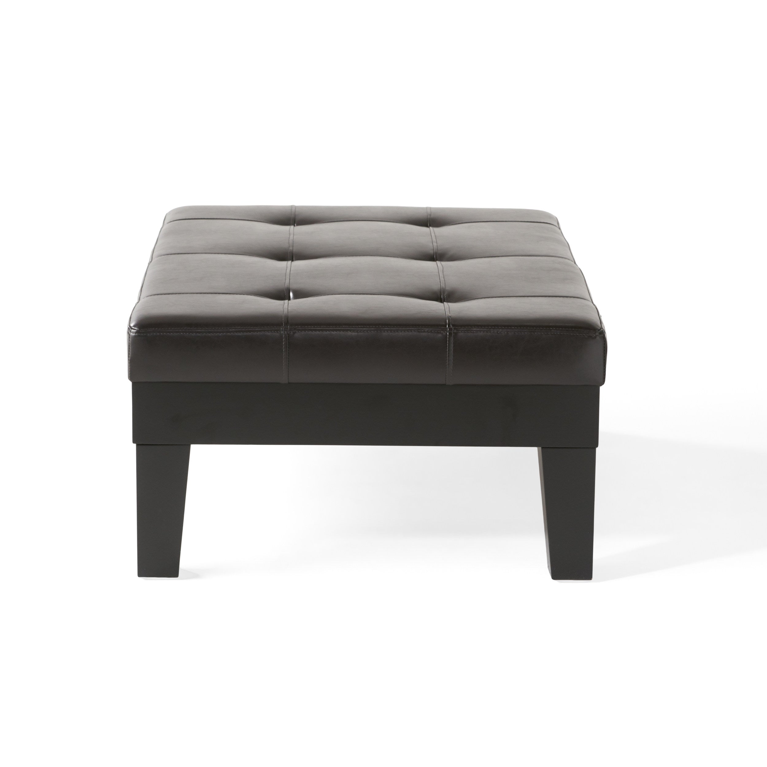 Dark Espresso Bonded Leather Storage Ottoman C231997