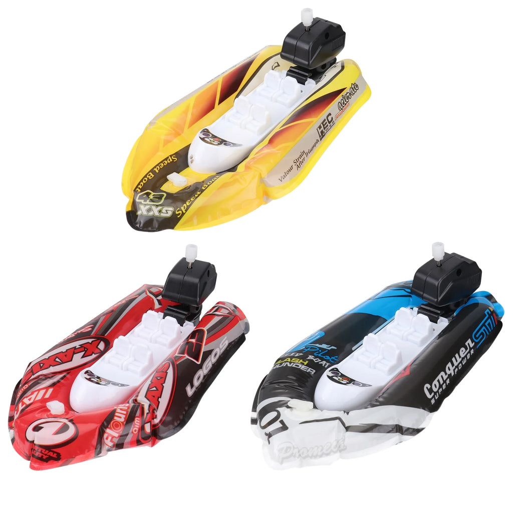 Mini Inflatable Paddle Boat Bathing Toy (Blue + Red + Yellow) T9156