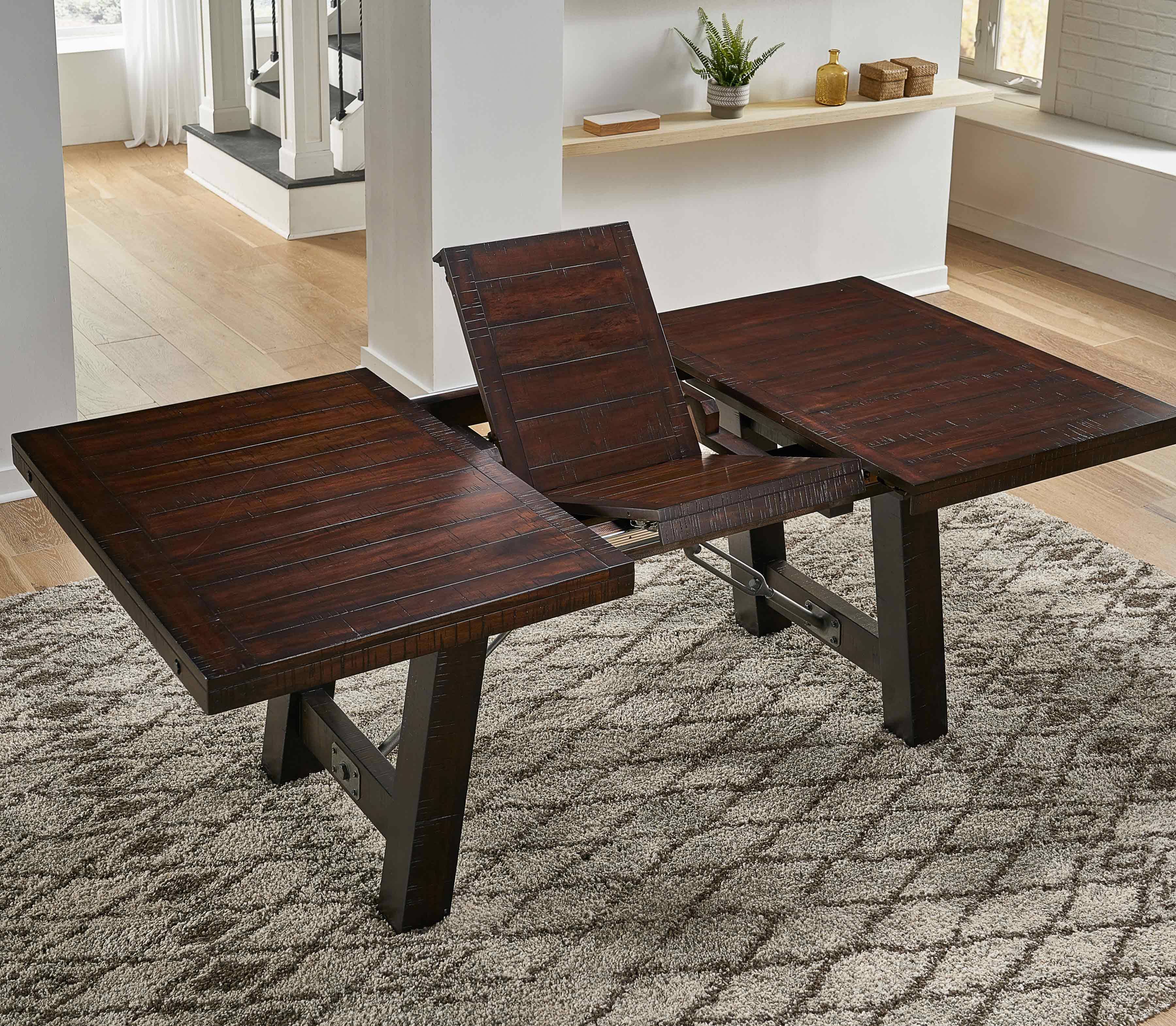 Rustic Mahogany Trestle Table Y638706