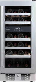 15" Wide 23 Bottle Dual Zone Stainless Steel Wine Cooler B883