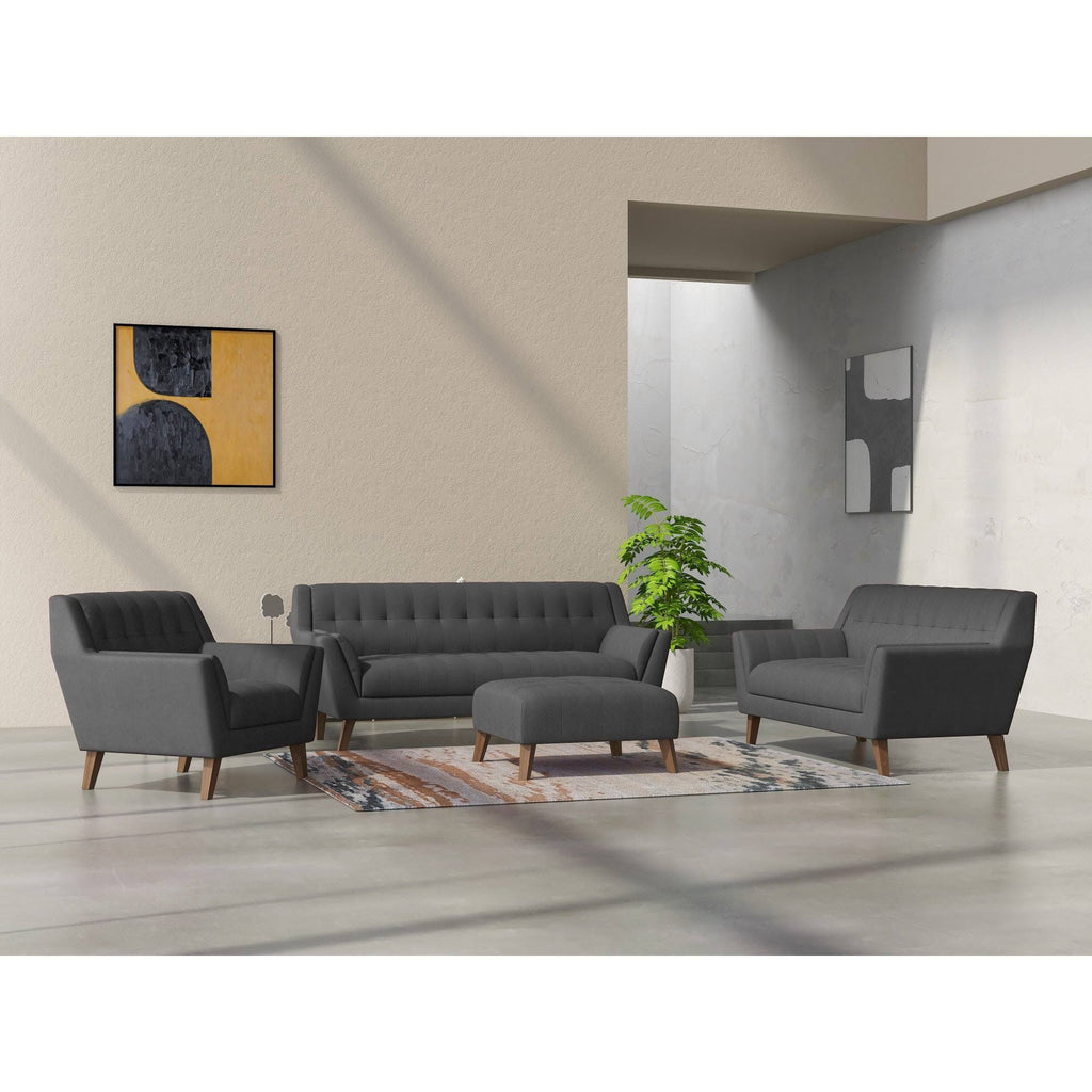 Gray Tufted Ottoman U701