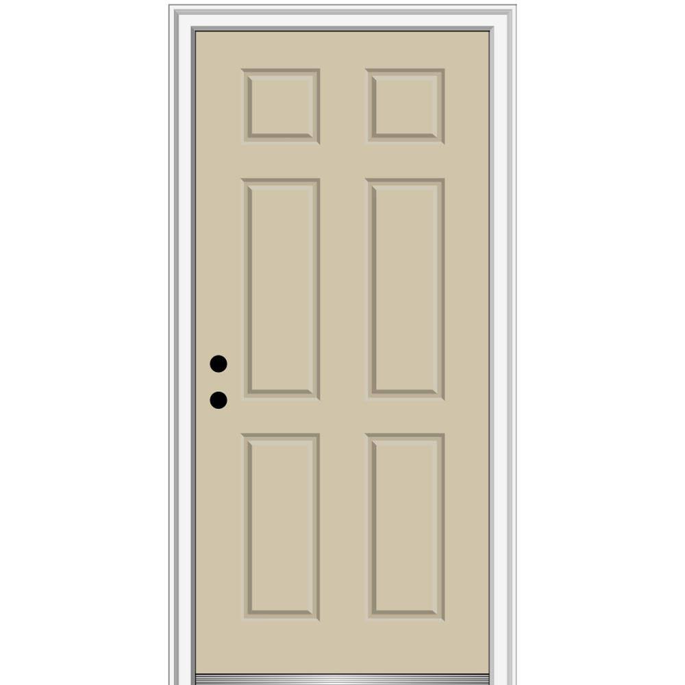 Wicker Painted Fiberglass Prehung Front Door E160