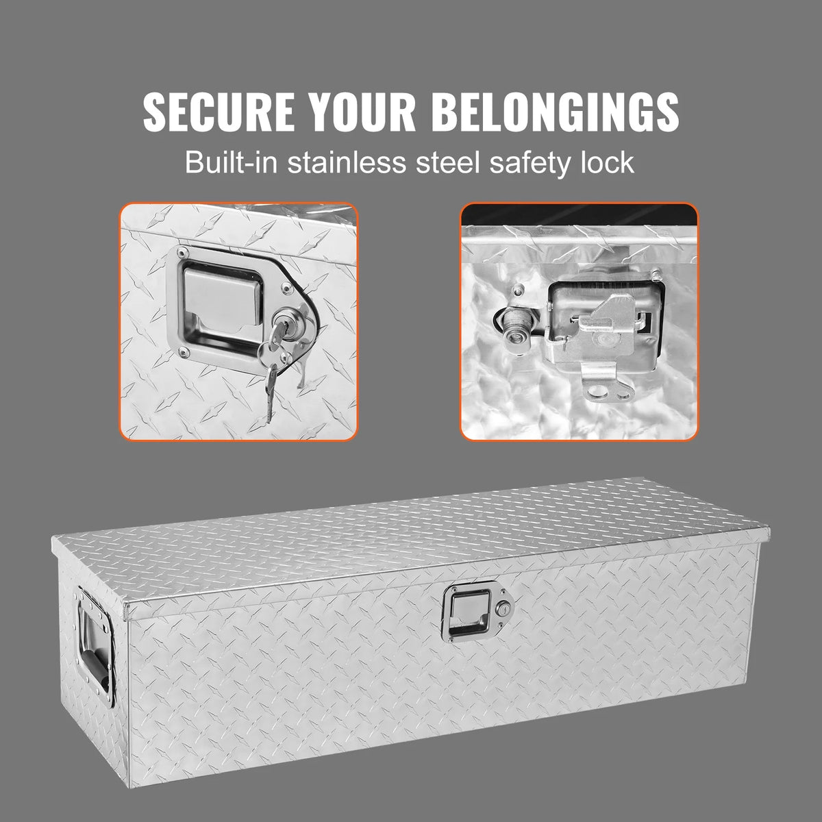 Heavy Duty Aluminum Bar Tread Truck Tool Box S363