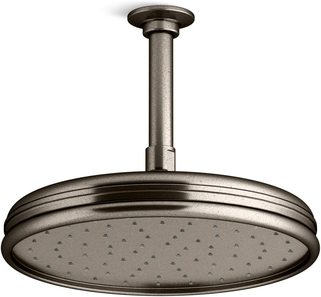 Vintage Nickel Round 10" Rain Showerhead Y9609