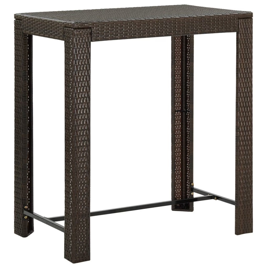 Brown Poly Rattan Patio Bar Table E28908
