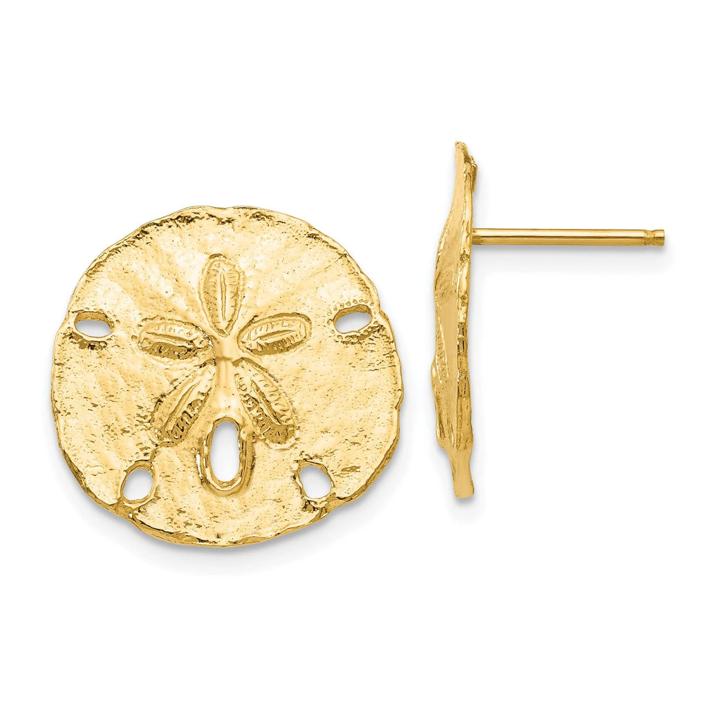 10K Yellow Gold Sanddollar Post Earrings L7478