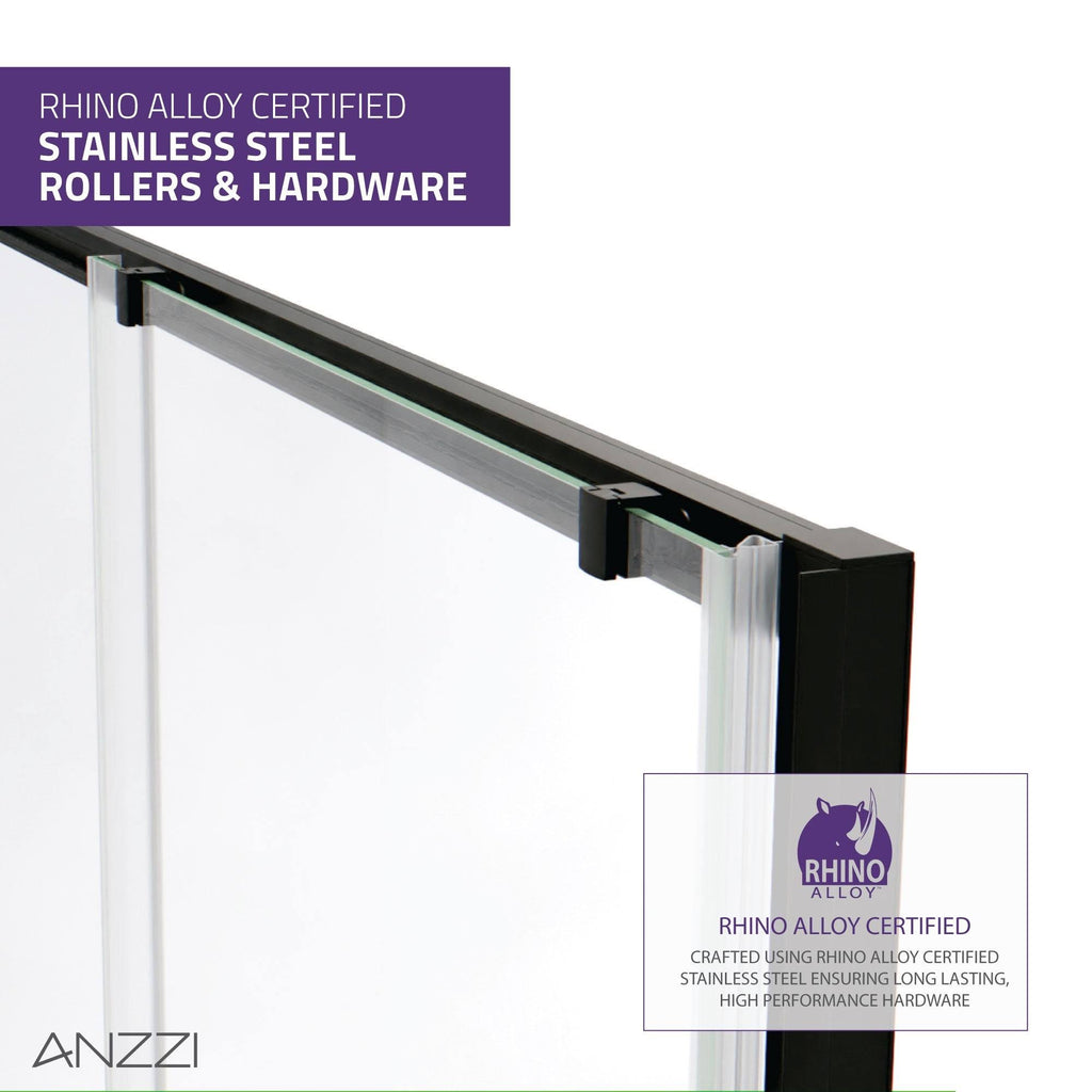 Framed Shower Door in Matte Black Z9863