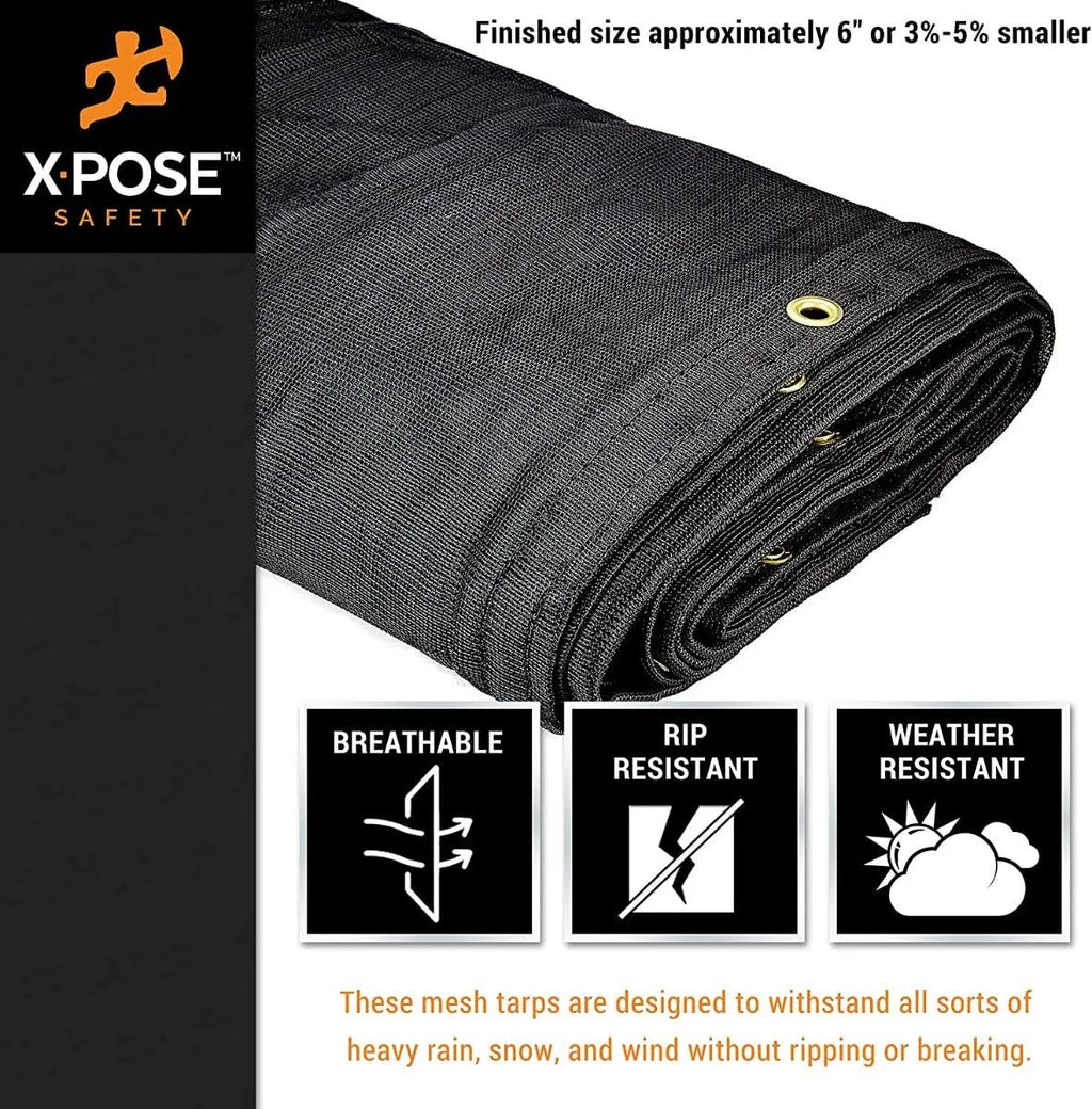 Black Mesh Truck Tarps 12 x 50 J405