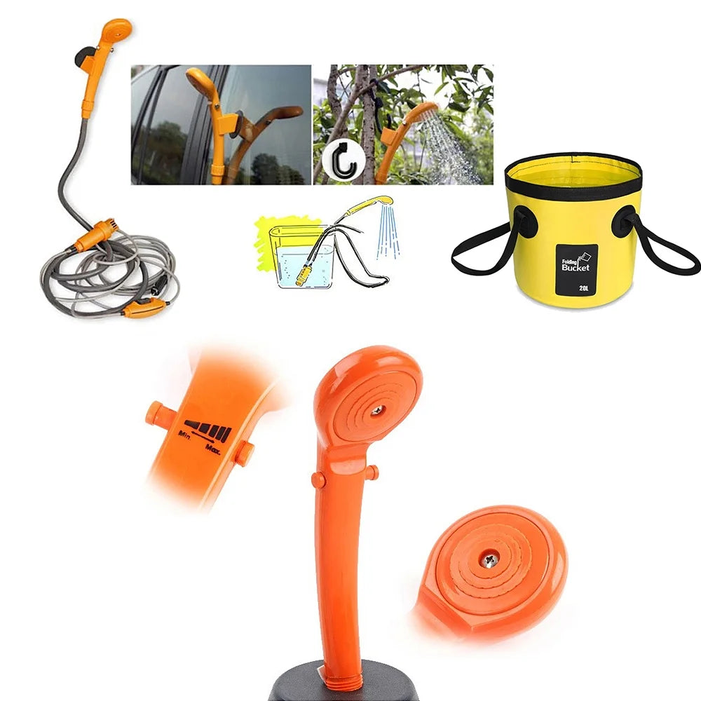 Folding Bucket Electric Outdoor Shower Kit V370