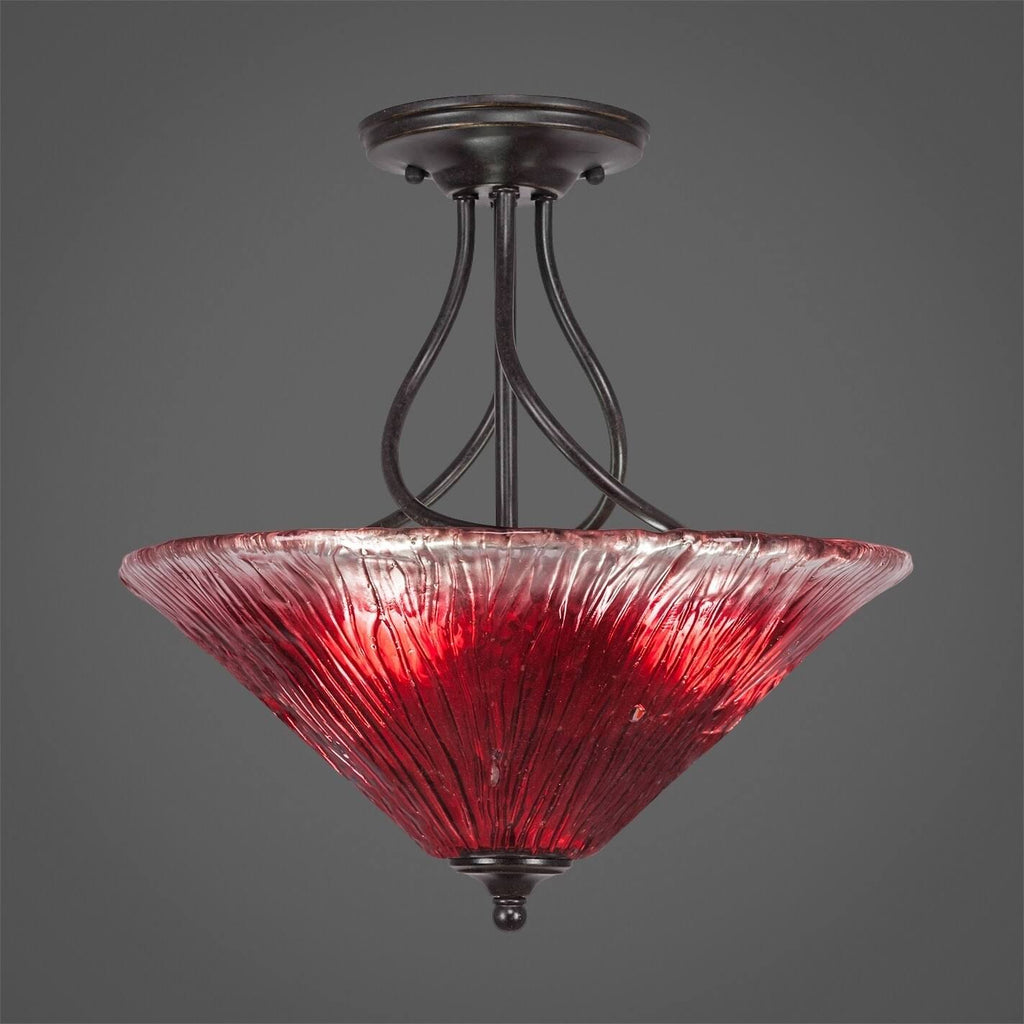 Three Light Semi-Flush Mount Dark F13805