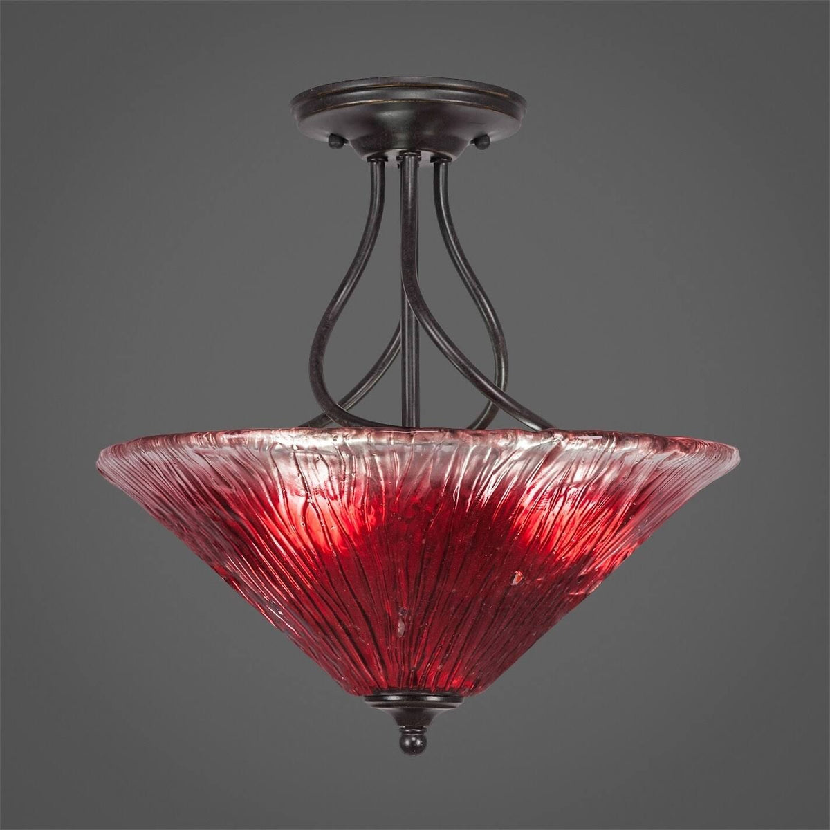 Three Light Semi-Flush Mount Dark F13805