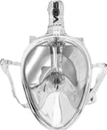 White Full Face Snorkel Mask with Action Camera Mount D355137