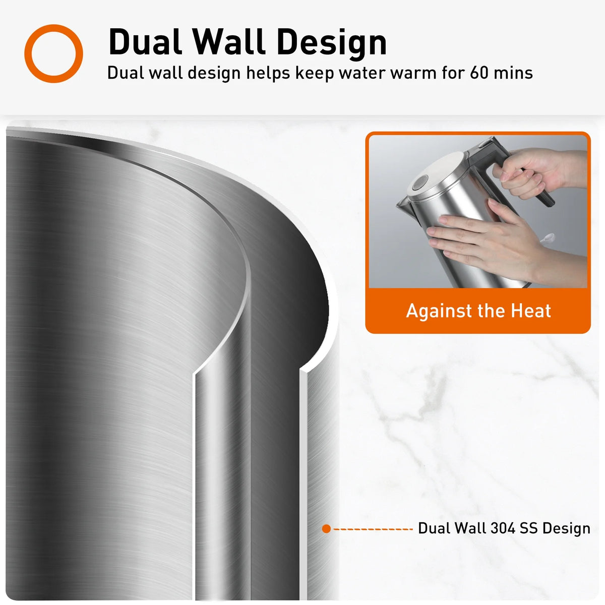1.5L Double Layer Stainless Steel Electric Kettle Y93545