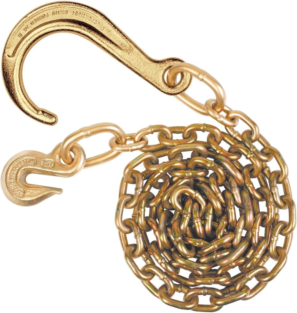 Tow Chain with Forged J Hook and Grab Hook, Grade 70, 6 Foot, Pack of 2 R12462