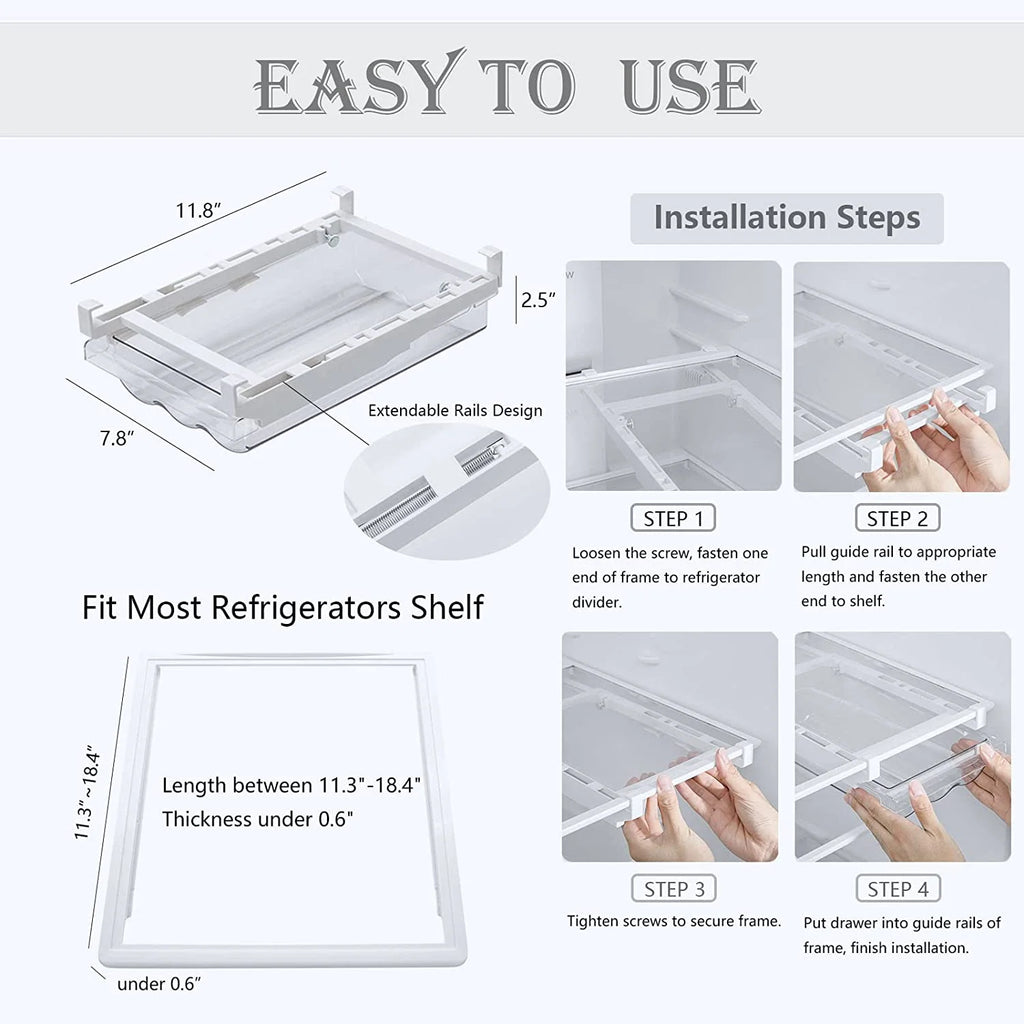 Fridge Drawer Organizer with Handle Storage Box G237