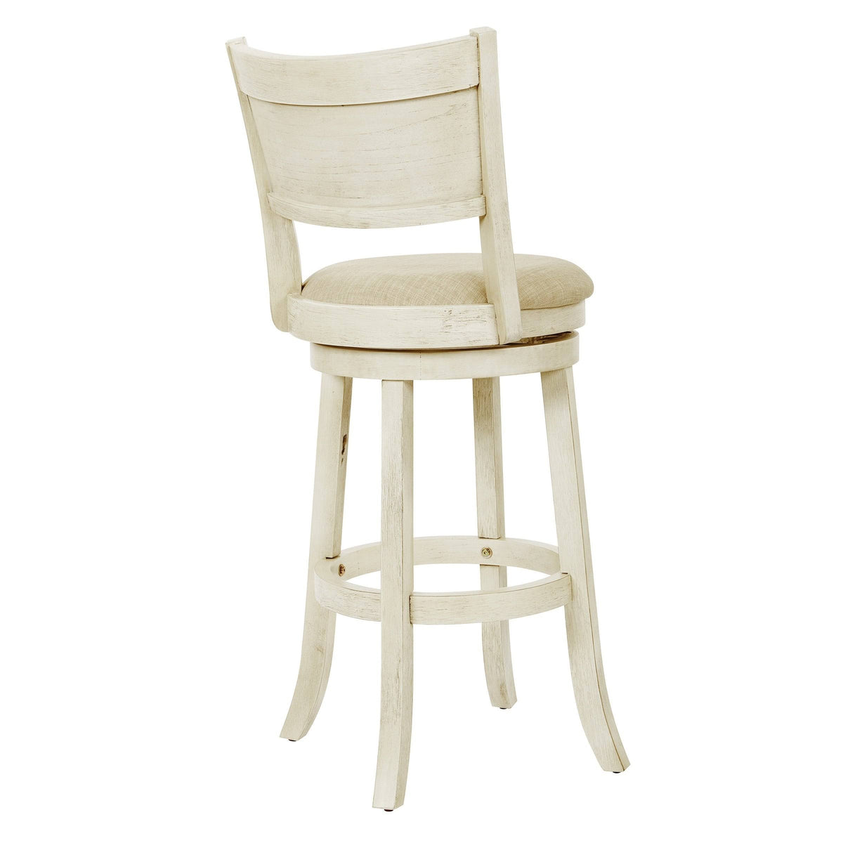 Antique Grey Swivel Stool with Solid Back M4722
